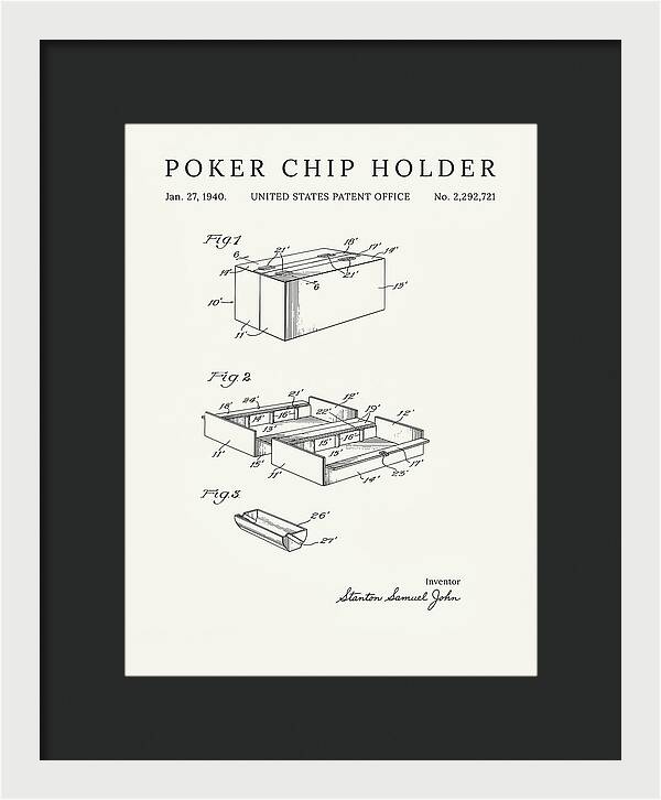 Poker Chip Holder Minimalist Patent Us2292721a
