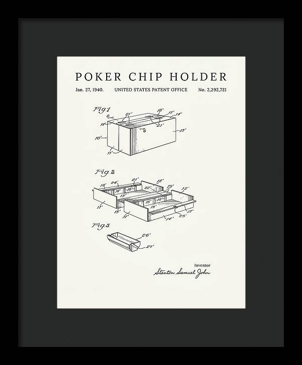 Poker Chip Holder Minimalist Patent Us2292721a