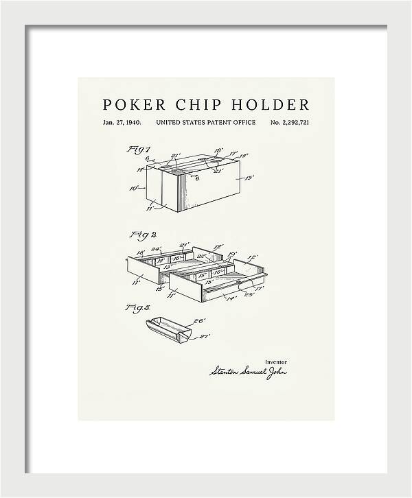 Poker Chip Holder Minimalist Patent Us2292721a
