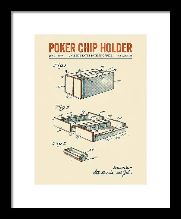 Poker Chip Holder Retro Patent Us2292721a