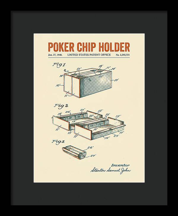 Poker Chip Holder Retro Patent Us2292721a
