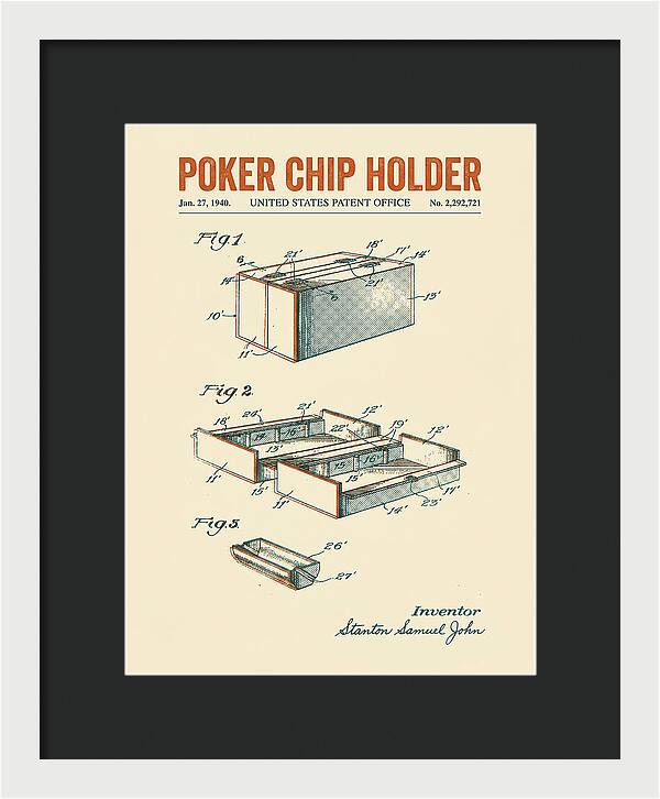 Poker Chip Holder Retro Patent Us2292721a