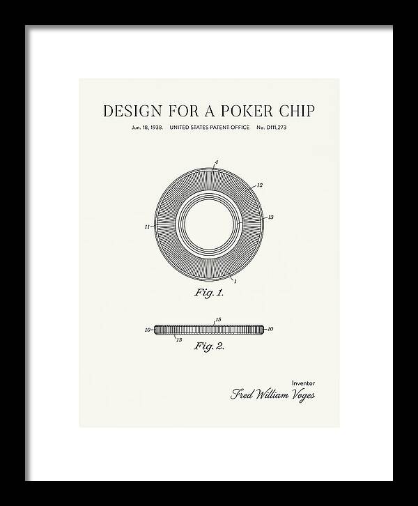 Poker Chip Minimalist Patent Usd111273s