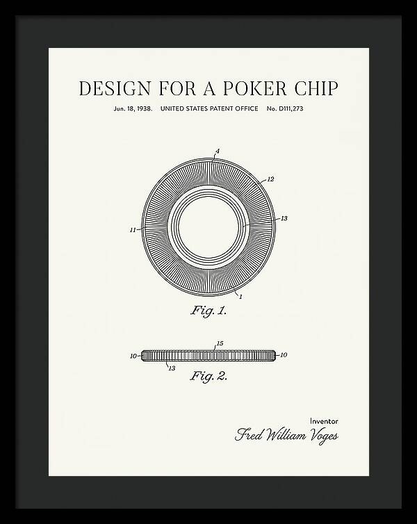 Poker Chip Minimalist Patent Usd111273s