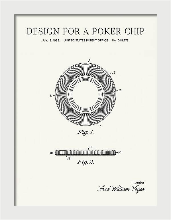 Poker Chip Minimalist Patent Usd111273s