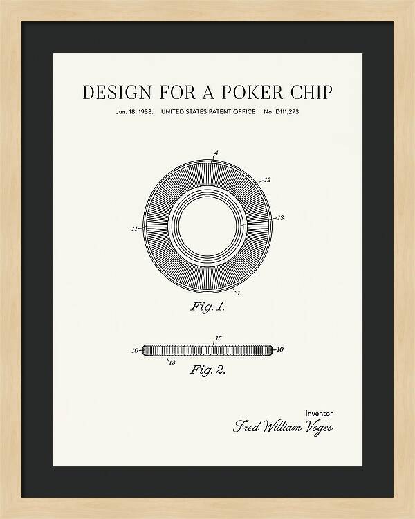 Poker Chip Minimalist Patent Usd111273s