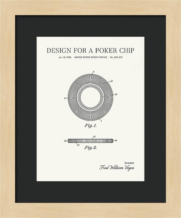 Poker Chip Minimalist Patent Usd111273s