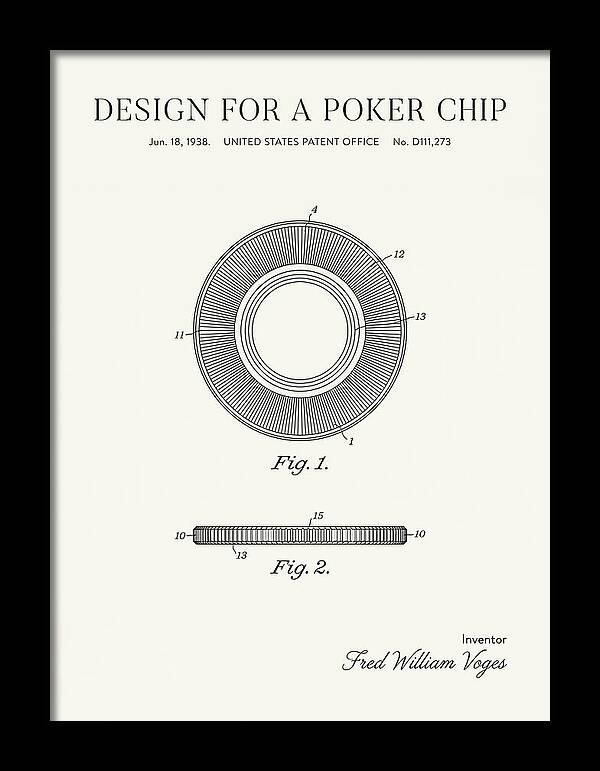 Poker Chip Minimalist Patent Usd111273s