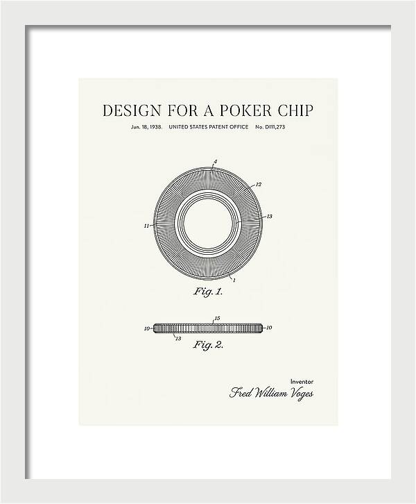 Poker Chip Minimalist Patent Usd111273s
