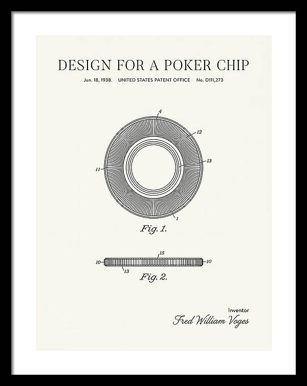 Poker Chip Minimalist Patent Usd111273s