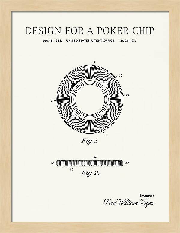 Poker Chip Minimalist Patent Usd111273s