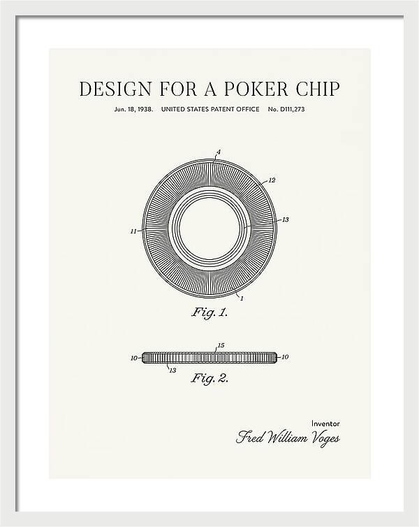 Poker Chip Minimalist Patent Usd111273s