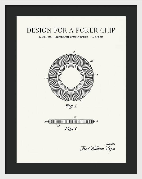 Poker Chip Minimalist Patent Usd111273s