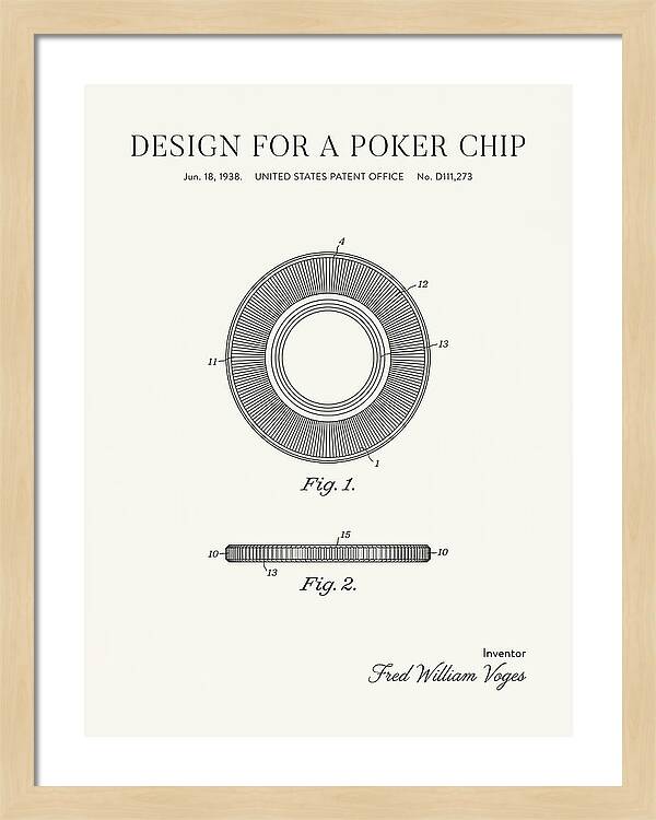 Poker Chip Minimalist Patent Usd111273s