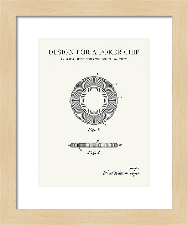 Poker Chip Minimalist Patent Usd111273s