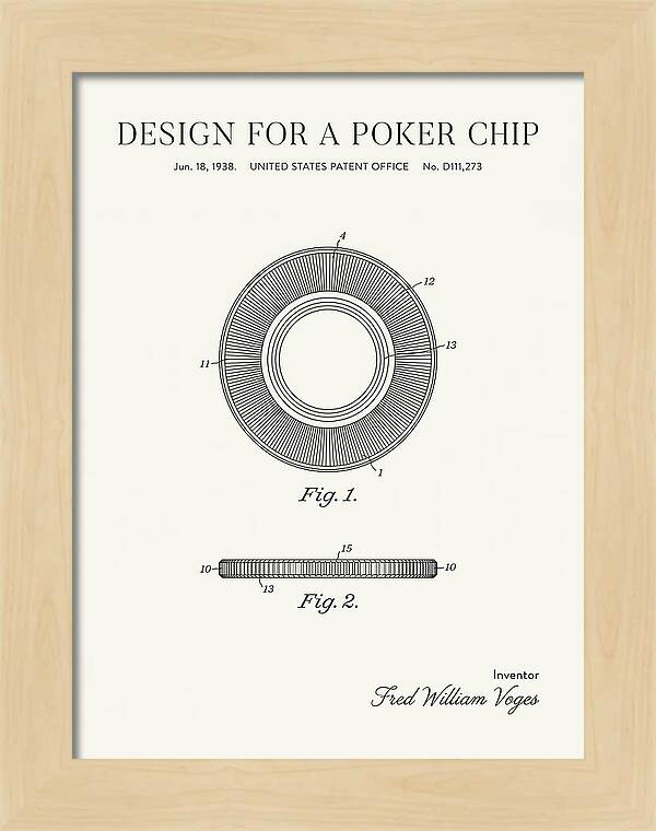 Poker Chip Minimalist Patent Usd111273s