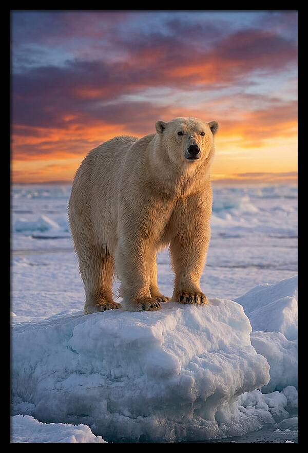 Polar Bear At Sunset