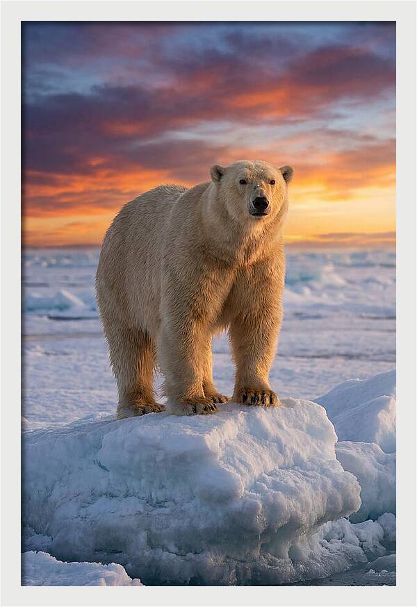 Polar Bear At Sunset