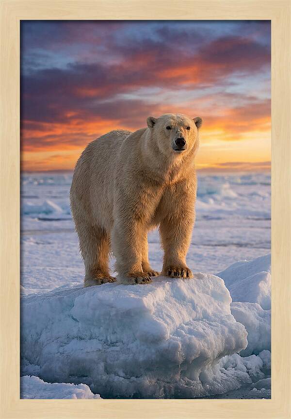 Polar Bear At Sunset