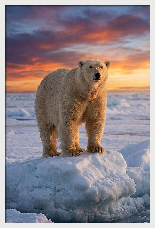 Polar Bear At Sunset