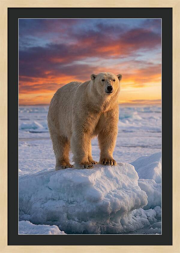 Polar Bear At Sunset