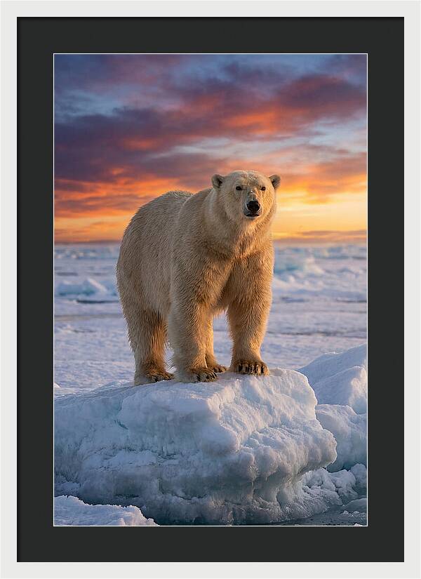 Polar Bear At Sunset
