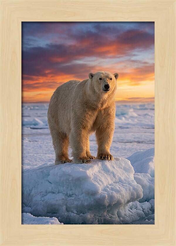 Polar Bear At Sunset