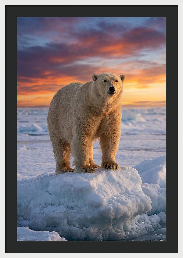 Polar Bear At Sunset
