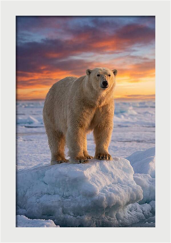 Polar Bear At Sunset