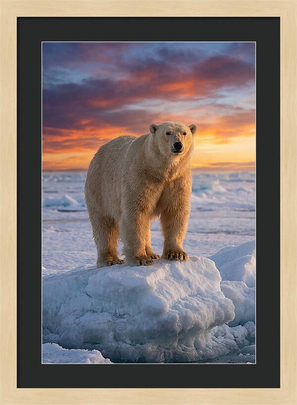Polar Bear At Sunset