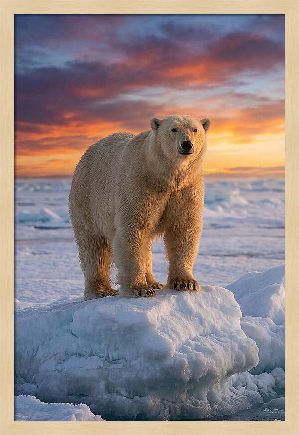Polar Bear At Sunset