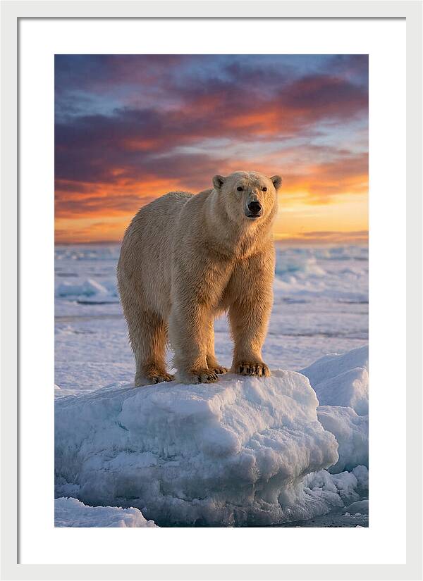 Polar Bear At Sunset