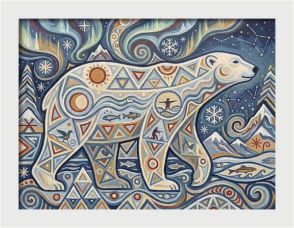 Polar Bear Folk Art