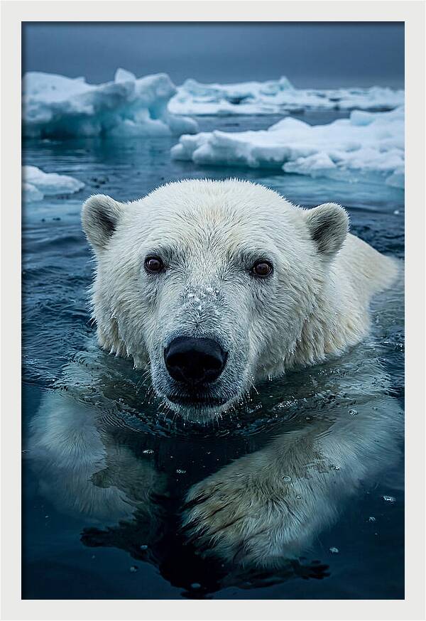 Polar Bear In Arctic Waters