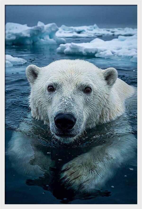 Polar Bear In Arctic Waters