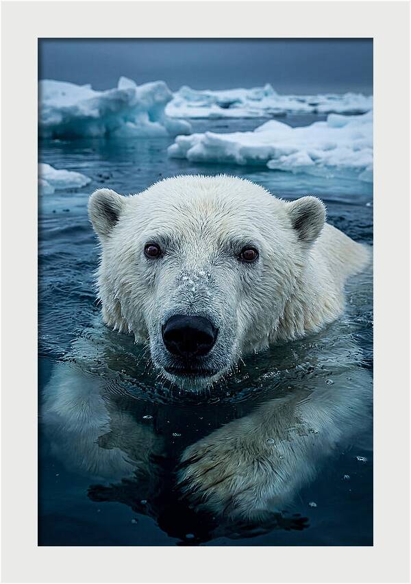 Polar Bear In Arctic Waters