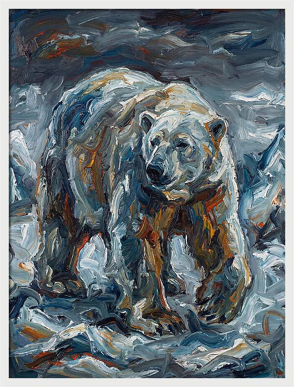 Polar Bear In Expressionist Style