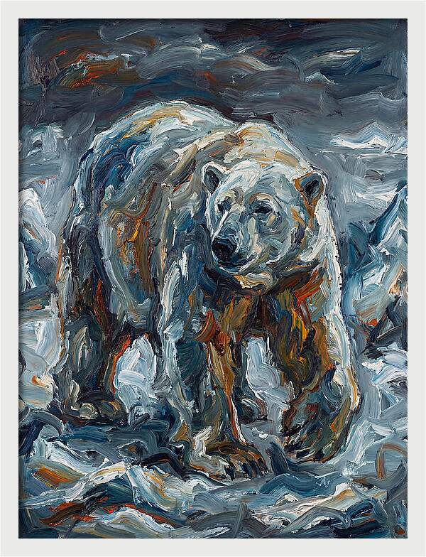 Polar Bear In Expressionist Style