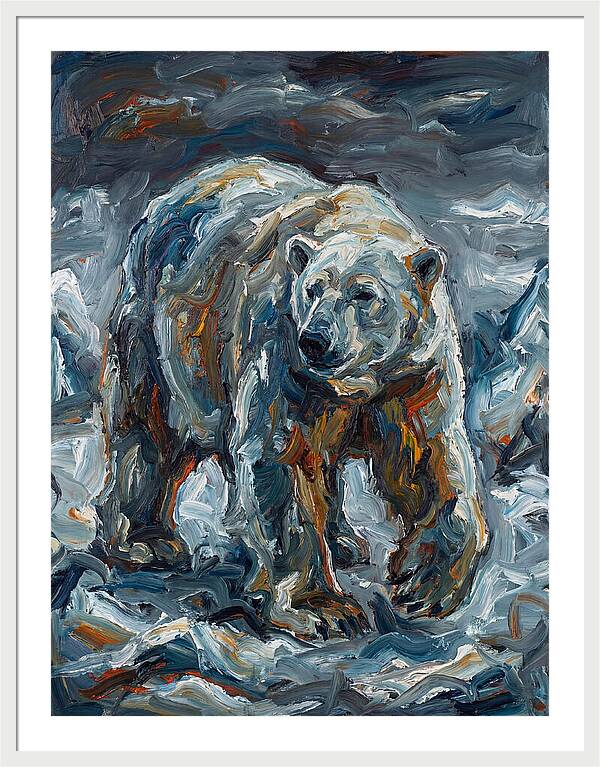 Polar Bear In Expressionist Style