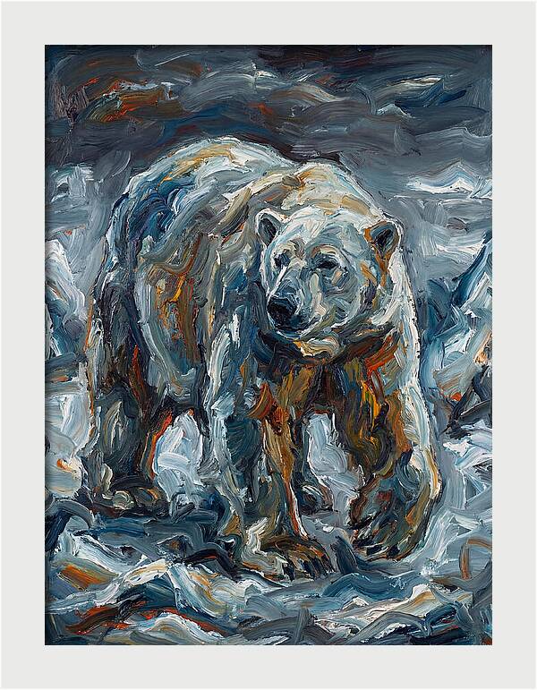 Polar Bear In Expressionist Style