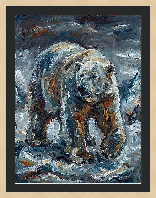 Polar Bear In Expressionist Style