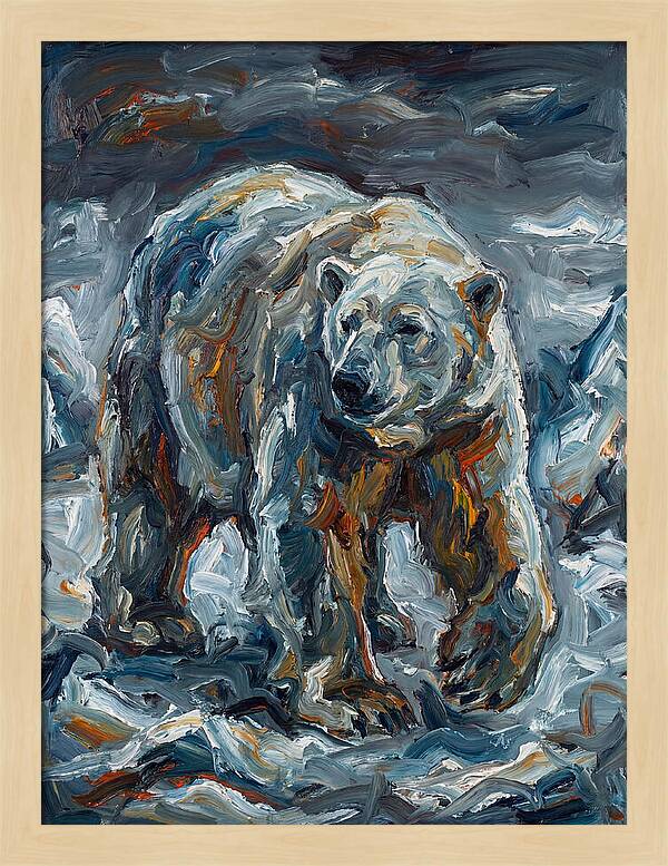 Polar Bear In Expressionist Style
