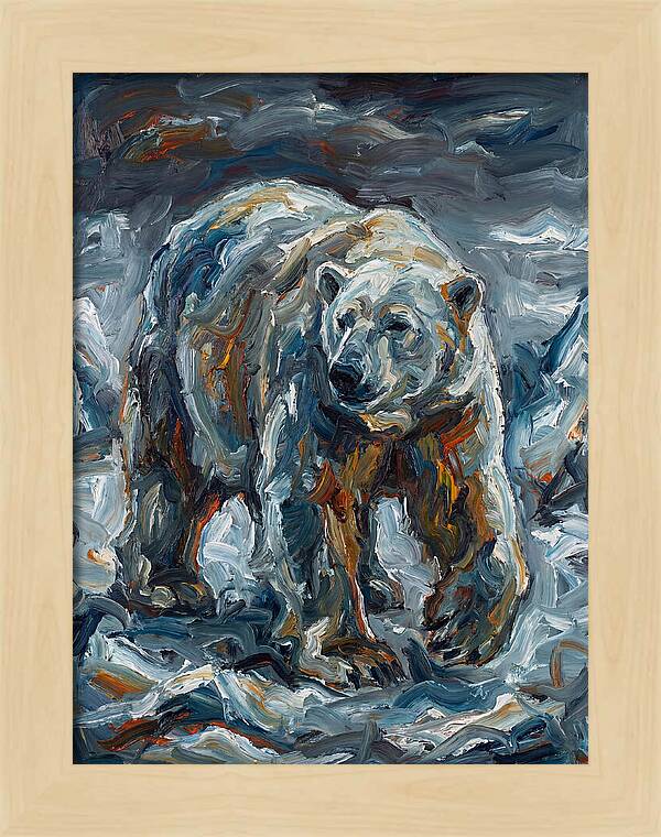 Polar Bear In Expressionist Style