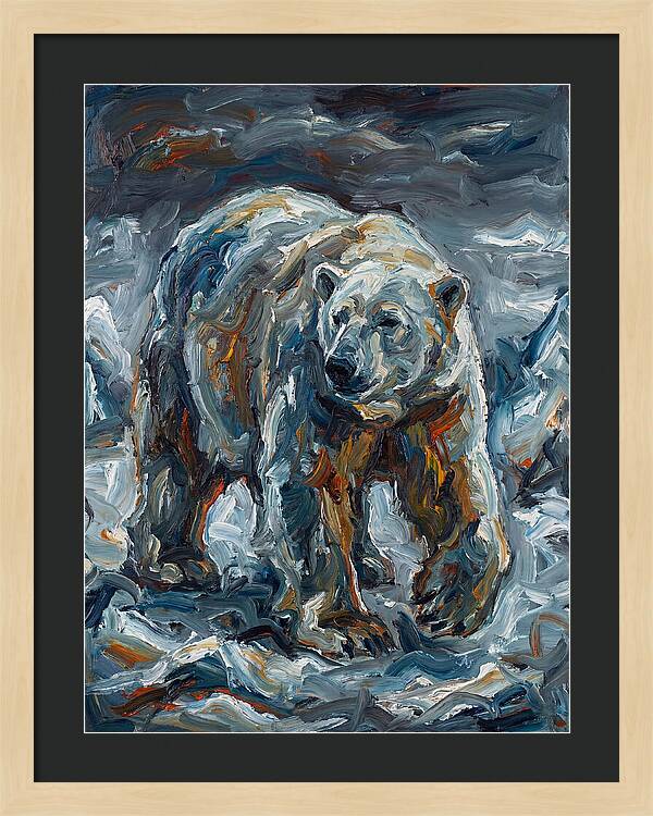 Polar Bear In Expressionist Style