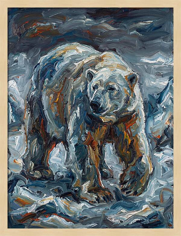 Polar Bear In Expressionist Style