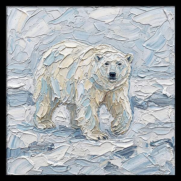 Polar Bear In Icy Landscape
