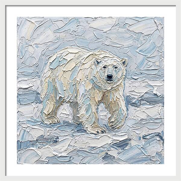 Polar Bear In Icy Landscape