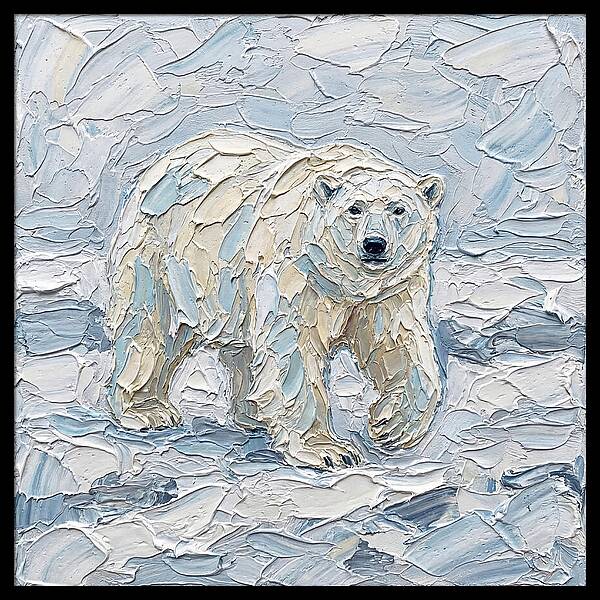 Polar Bear In Icy Landscape