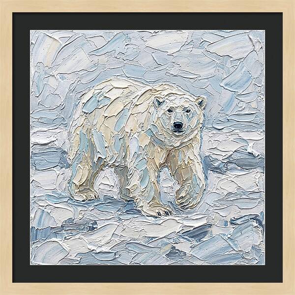Polar Bear In Icy Landscape