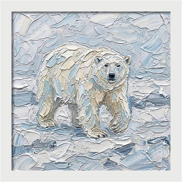 Polar Bear In Icy Landscape